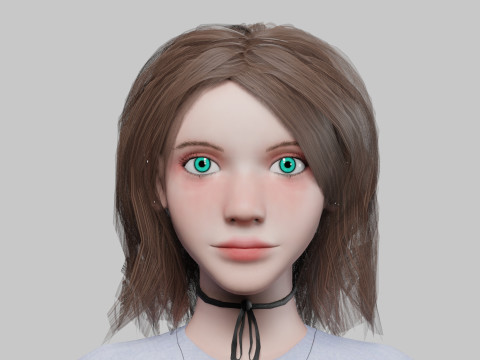 Cute classic woman V33815 Model 3D