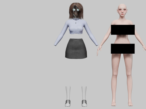 Cute classic woman V33815 Model 3D