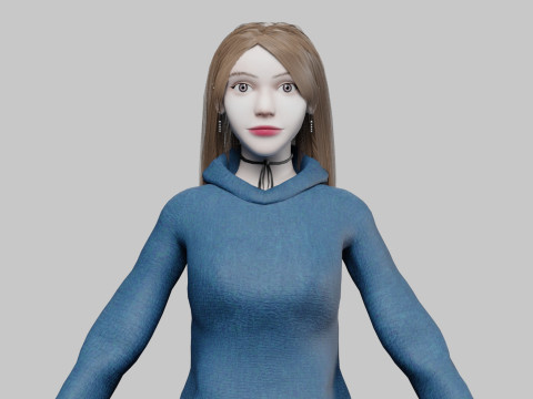 Cute cool woman V34395 Modelo 3D