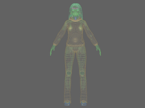 Cute cool woman V34395 3D Model
