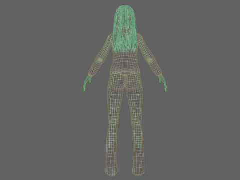 Cute cool woman V34395 3D Model