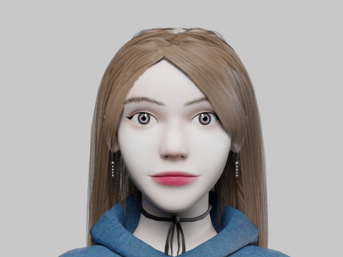 Cute cool woman V34395 3D Model