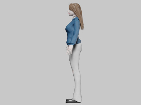 Cute cool woman V34395 3D Model