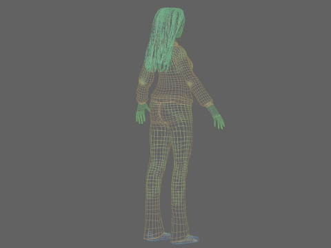 Cute cool woman V34395 3D Model