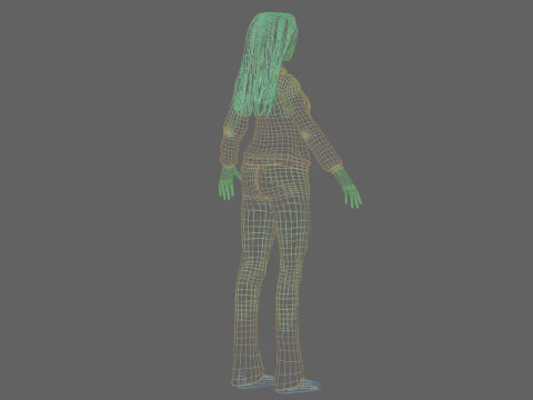 Cute cool woman V34395 3D Model