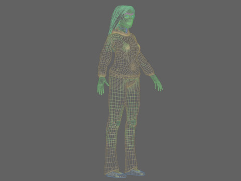 Cute cool woman V34395 3D Model