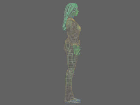 Cute cool woman V34395 3D Model