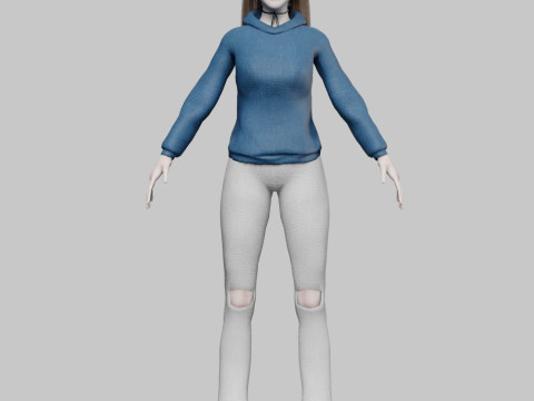 Cute cool woman V34395 3D Model