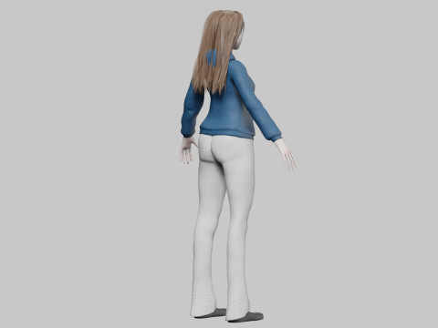 Cute cool woman V34395 3D Model
