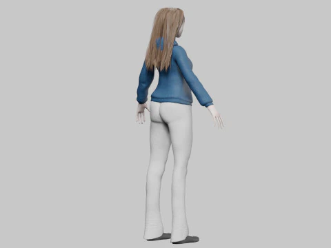 Cute cool woman V34395 3D Model