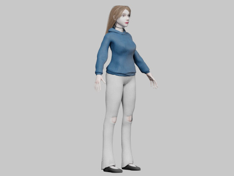 Cute cool woman V34395 3D Model