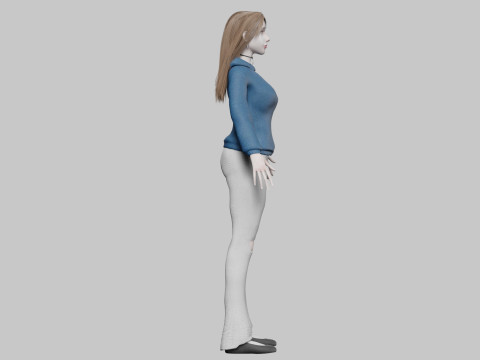Cute cool woman V34395 3D Model