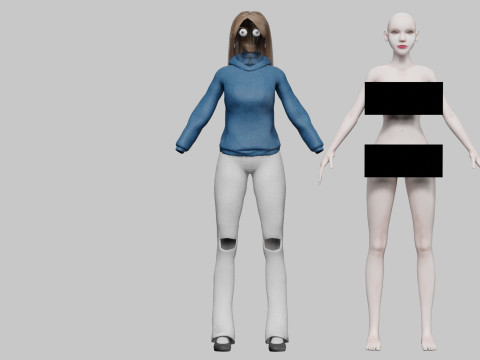 Cute cool woman V34395 3D Model