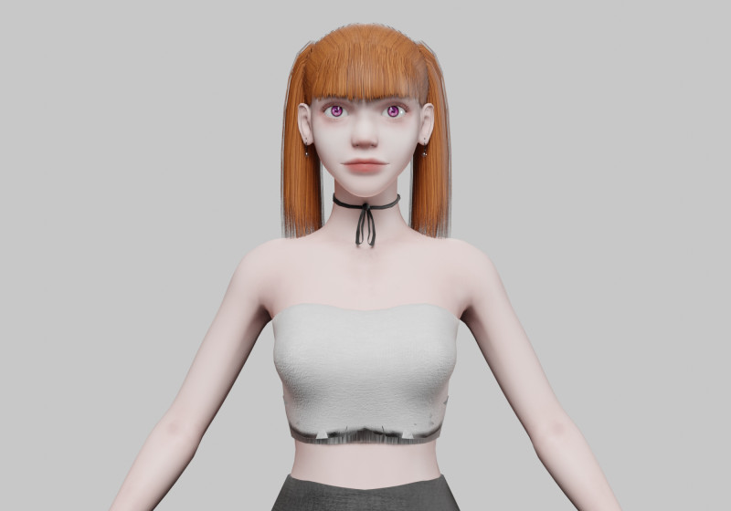 Cute pretty Woman V22514 3D Model .c4d .max .obj .3ds .fbx .stl .blend