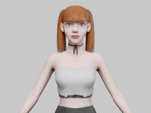 Śliczna ładna kobieta V22514 Model 3D