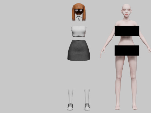 Cute pretty Woman V22514 3D Model