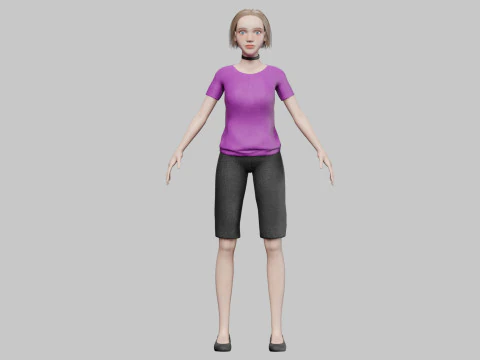 Cute Standard Woman V26406 3D Model