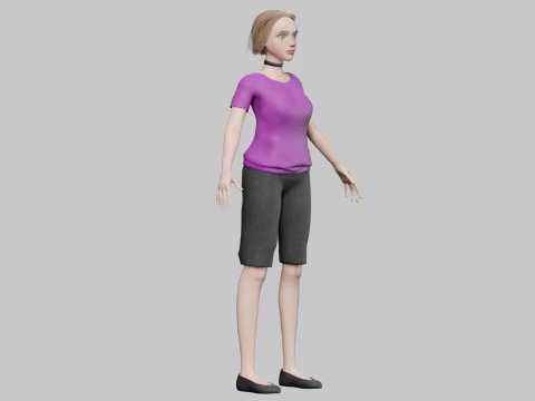 Cute Standard Woman V26406 3D Model