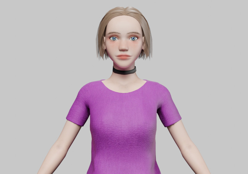 Cute Standard Woman V26406 3D Модель .c4d .max .obj .3ds .fbx .stl .blend