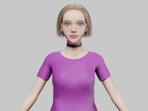 可爱标准女人V26406 3D 模型