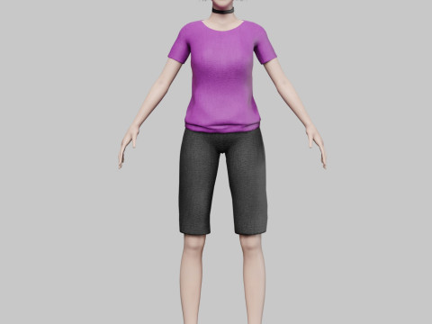 Cute Standard Woman V26406 3D Модель