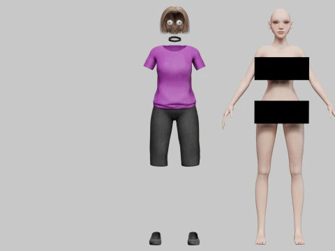 Cute Standard Woman V26406 3D Model