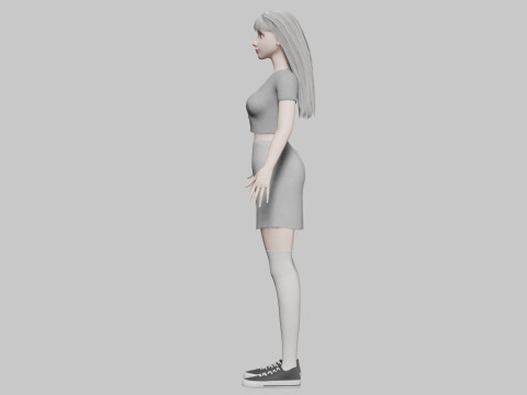 Cute stylized woman V31129 Modello 3D