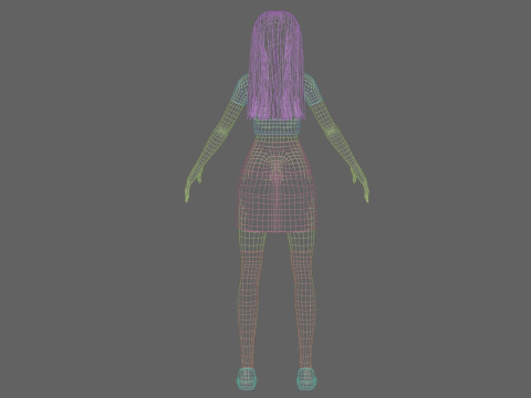 Cute stylized woman V31129 Modello 3D