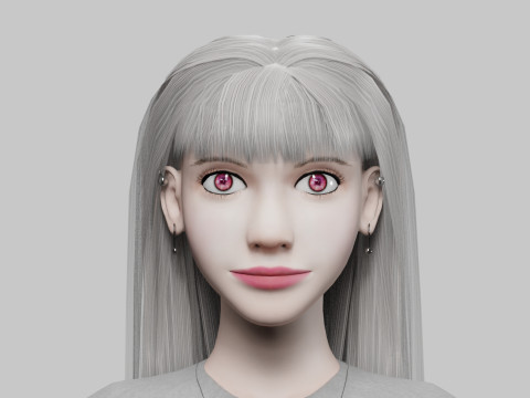 Cute stylized woman V31129 Modello 3D