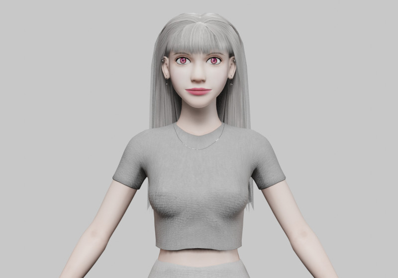 Cute stylized woman V31129 Modello 3D .c4d .max .obj .3ds .fbx .stl .blend 