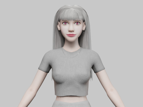 Cute stylized woman V31129 3D 모델
