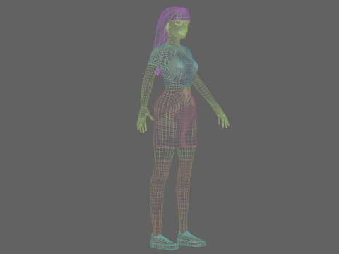 Cute stylized woman V31129 Modello 3D