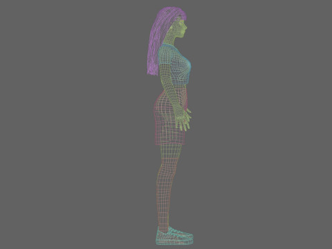 Cute stylized woman V31129 Modello 3D