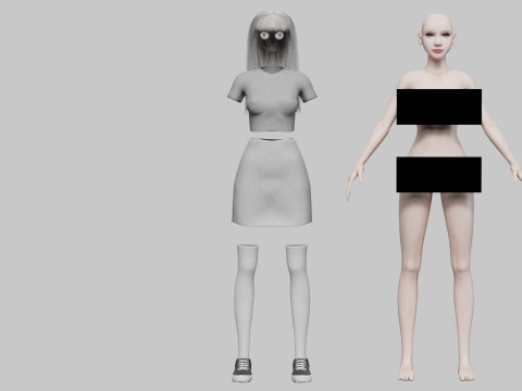 Cute stylized woman V31129 Modello 3D