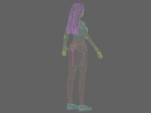 Cute stylized woman V31129 Modello 3D