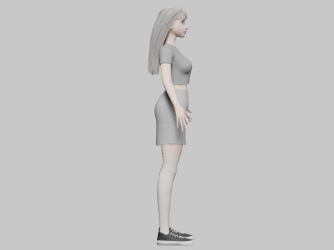 Cute stylized woman V31129 Modello 3D