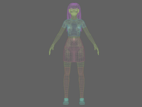 Cute stylized woman V31129 Modello 3D
