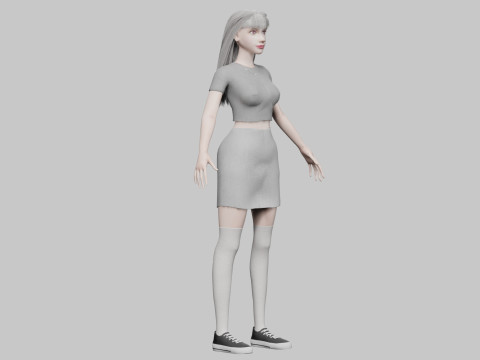 Cute stylized woman V31129 Modello 3D