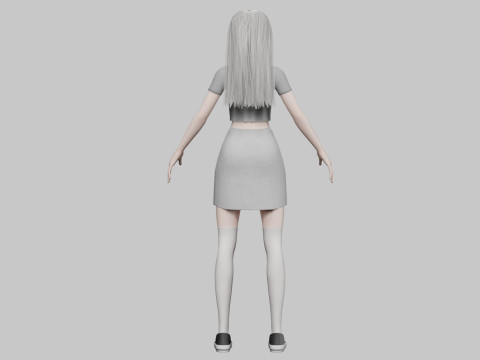 Cute stylized woman V31129 Modello 3D