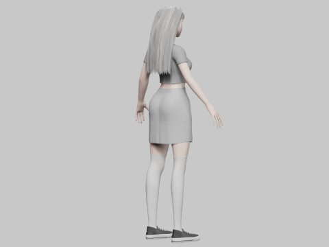 Cute stylized woman V31129 Modello 3D