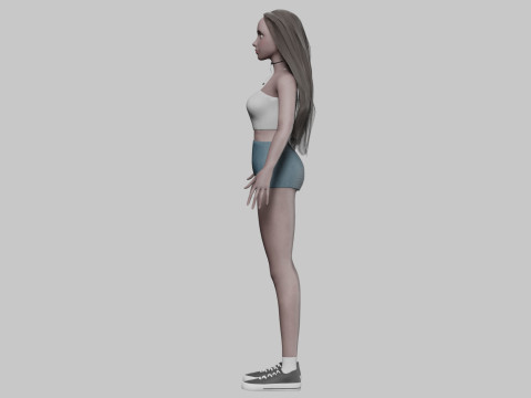Cute teen woman V31354 3D 模型
