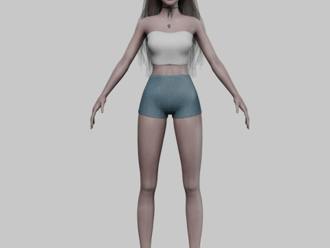 Cute teen woman V31354 3D 模型