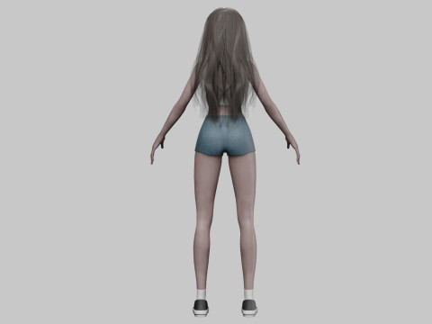 Cute teen woman V31354 3D 模型