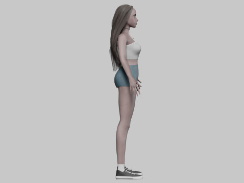 Cute teen woman V31354 3D 模型