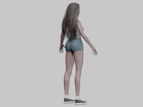 Cute teen woman V31354 3D 模型