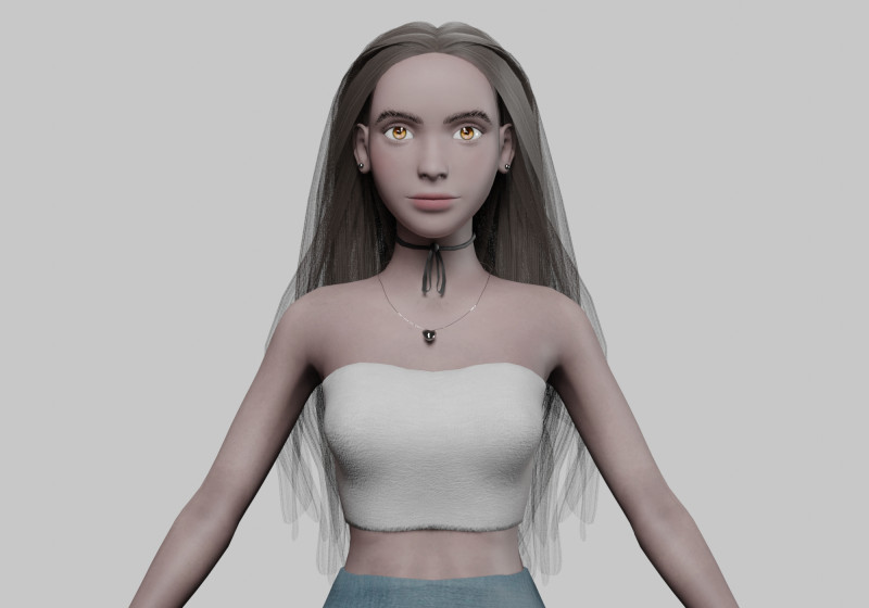 Cute teen woman V31354 3D 模型 .c4d .max .obj .3ds .fbx .stl .blend 