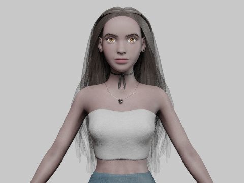 Cute teen woman V31354 Modelo 3D