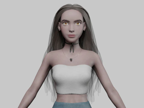 Cute teen woman V31354 3D Model