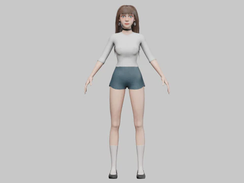 Cute Young Woman V34330 3D Model