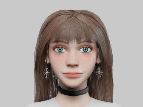 Cute Young Woman V34330 3D Model